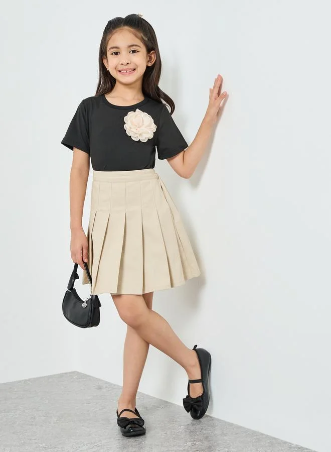 ستايلي تنورة ميني قطن بكسرات